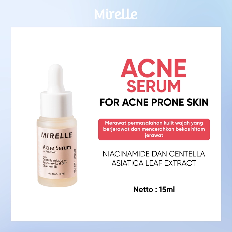 Product image Mirelle - Mirelle Acne Serum (Centella Asiatica Redakan Jerawat Bruntusan Kontrol minyak kulit sensitif Mencerahkan) 15ml Serum