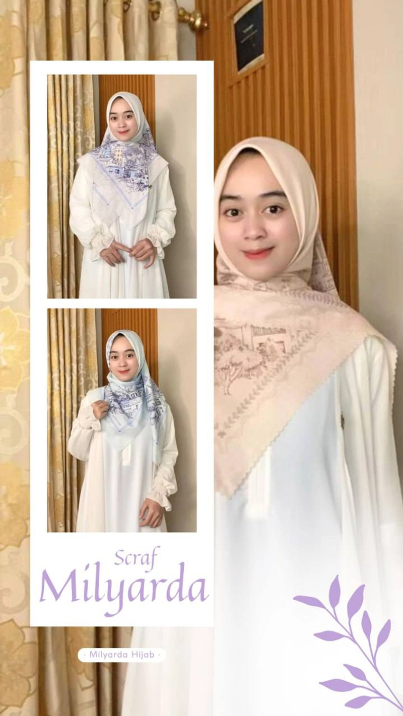 Product image Milyarda Hijab - Segiempat Town Scraf Packaging Premium Dusty Pink