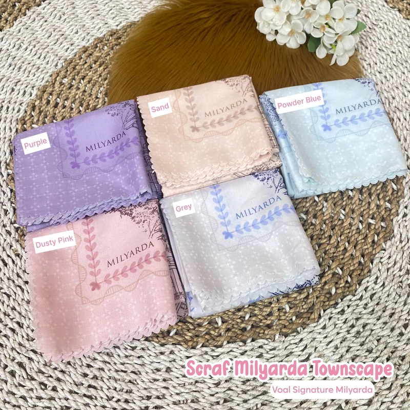 Product image Milyarda Hijab - Segiempat Town Scraf Packaging Premium Dusty Pink