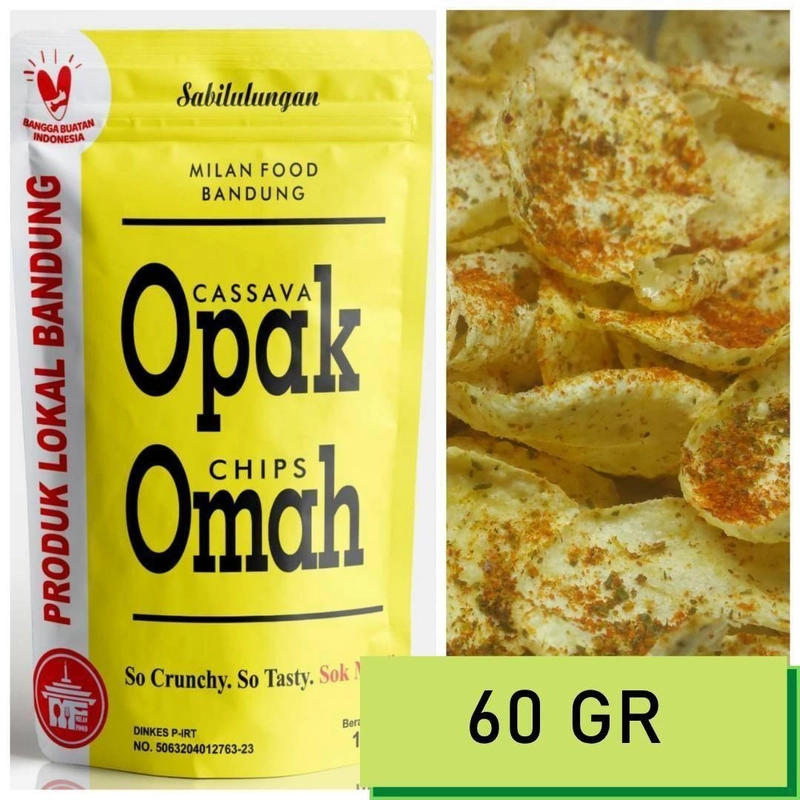 Product image Milan Food Bandung - (NEW) Opak OMAH Makanan Ringan Pedas 60gr