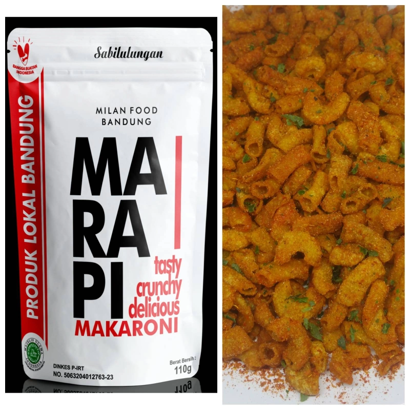 Product image Milan Food Bandung - (NEW) Makaroni Marapi Makanan Ringan Seblak 110 gr