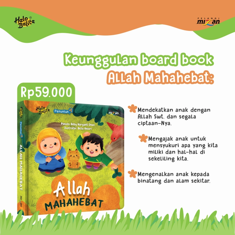 Product image Mizan Halo Balita Sali Saliha Seri Penuntun Allah Maha Hebat 17,5 x 17,5 x 2 HC