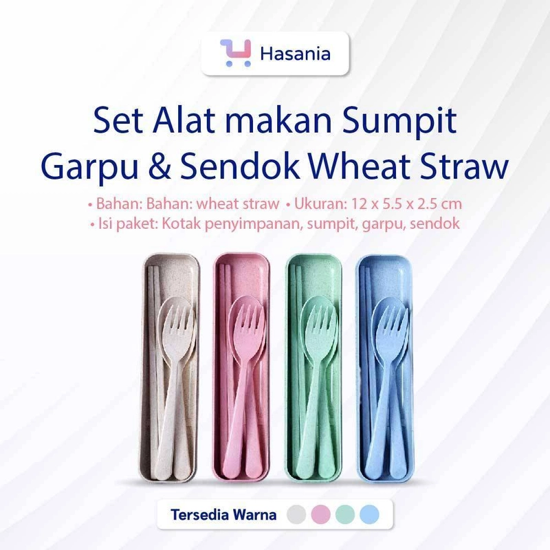 Product image MP Hasania Home - Set Perlengkapan Makan Sendok Garpu Sumpit Hijau