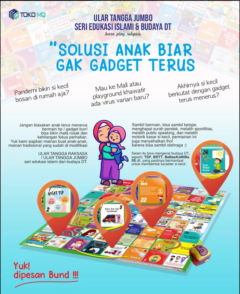 Product image Toko MQ - Ular Tangga Jumbo Seri Edukasi Islami 175cm X 175cm Full Color