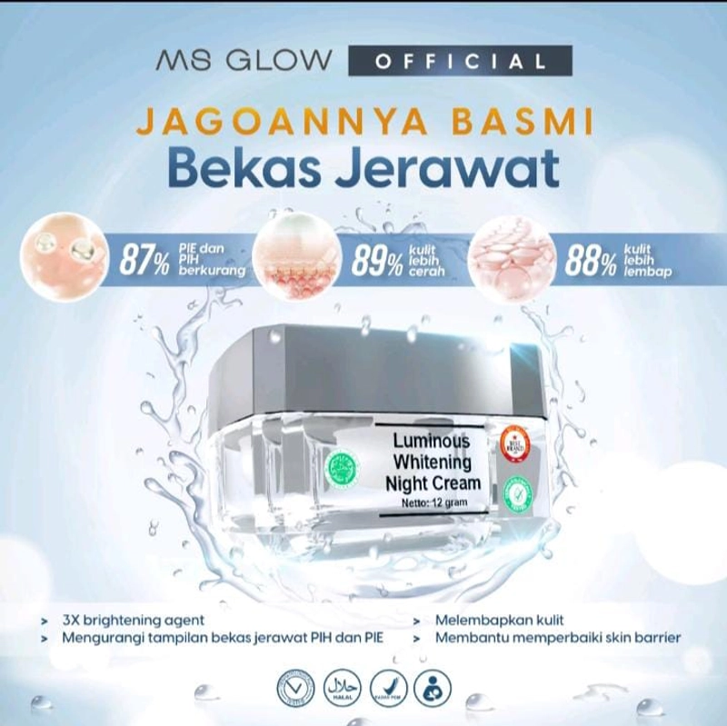 Product image MS Glow Purwakarta - Luminous Whitening Night Cream 12g Msglow