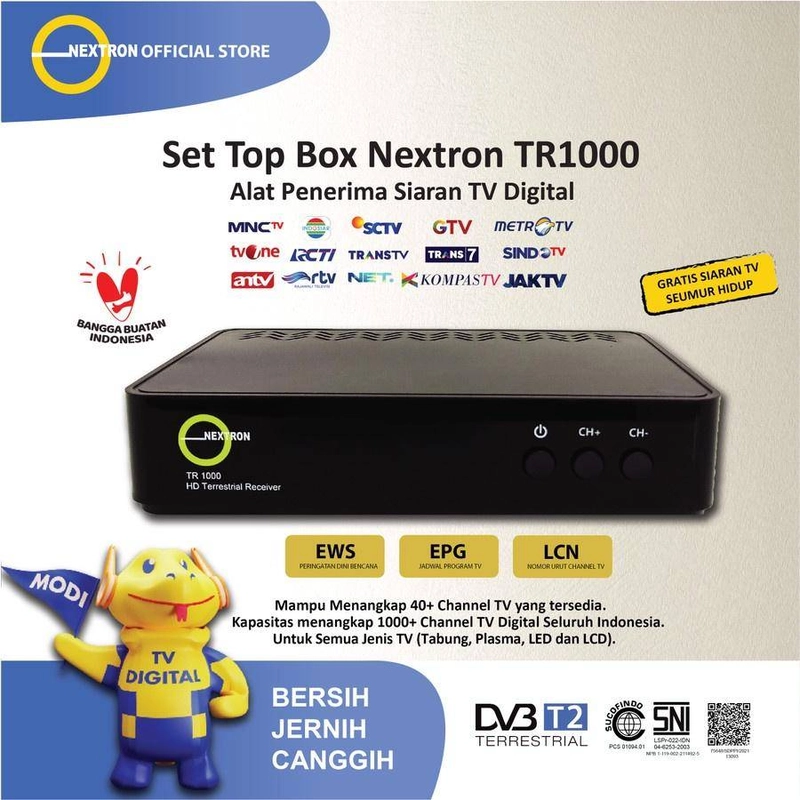 Product image Mumtazqu Store - Set Top Box Tv Digital DVB T2 Nextron TR1000 7000 Hitam