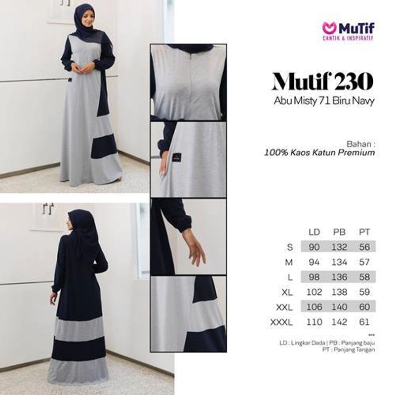 Product image Mutif Bandung - Abu Misty 71 Biru Navy S