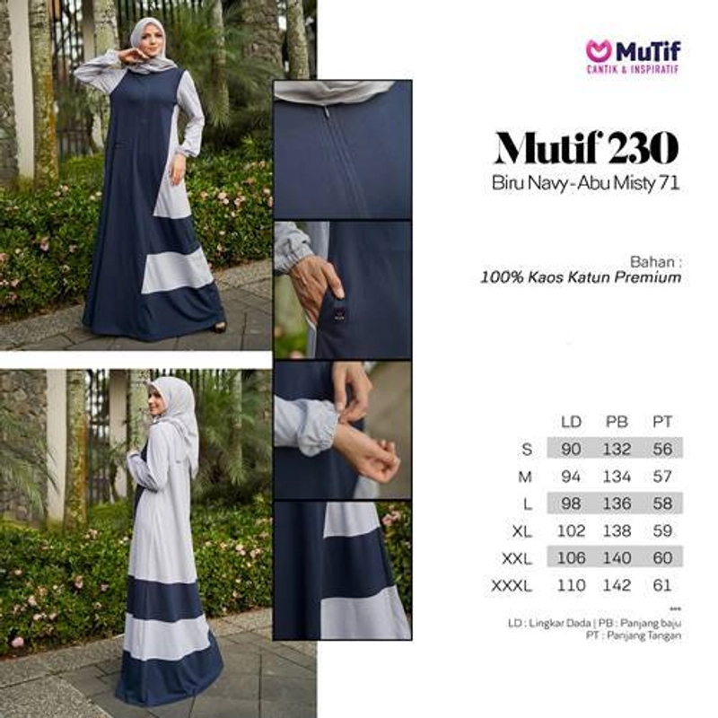 Product image Mutif Bandung - Biru Navy Abu Misty 71 S