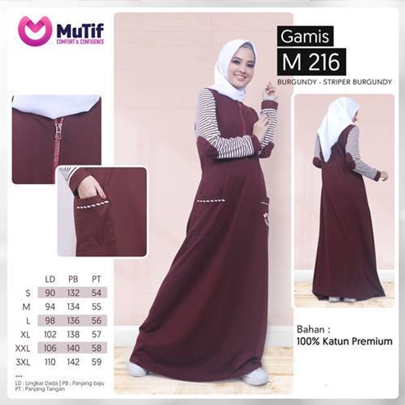 Product image Mutif Bandung - Burgundy Stripper Burgundy S