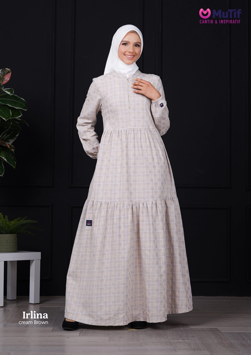 Product image MUTIF Gamis Dewasa Irlina L Cream Brown