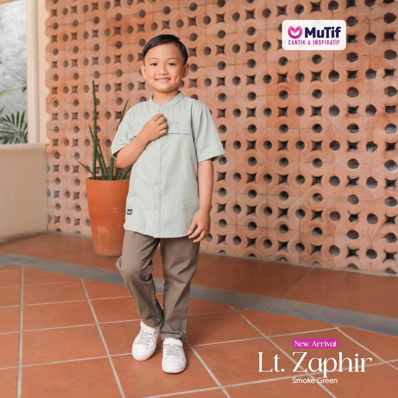 Product image MUTIF Sarimbit Zaphira Zaphir Smoke Green 2 Koko Anak