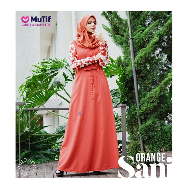 Product image MUTIF Gamis Dewasa Sani M Orange Rust