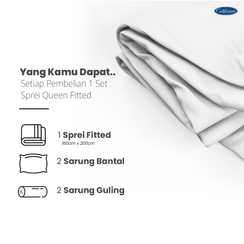 Product image MY LOVE Official Surabaya - CALIFORNIA CHINGU Sprei Queen Fitted 160x200 Aera