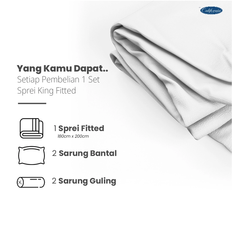 Product image MY LOVE Official Surabaya - CALIFORNIA Sprei King Fitted 180x200 Verena