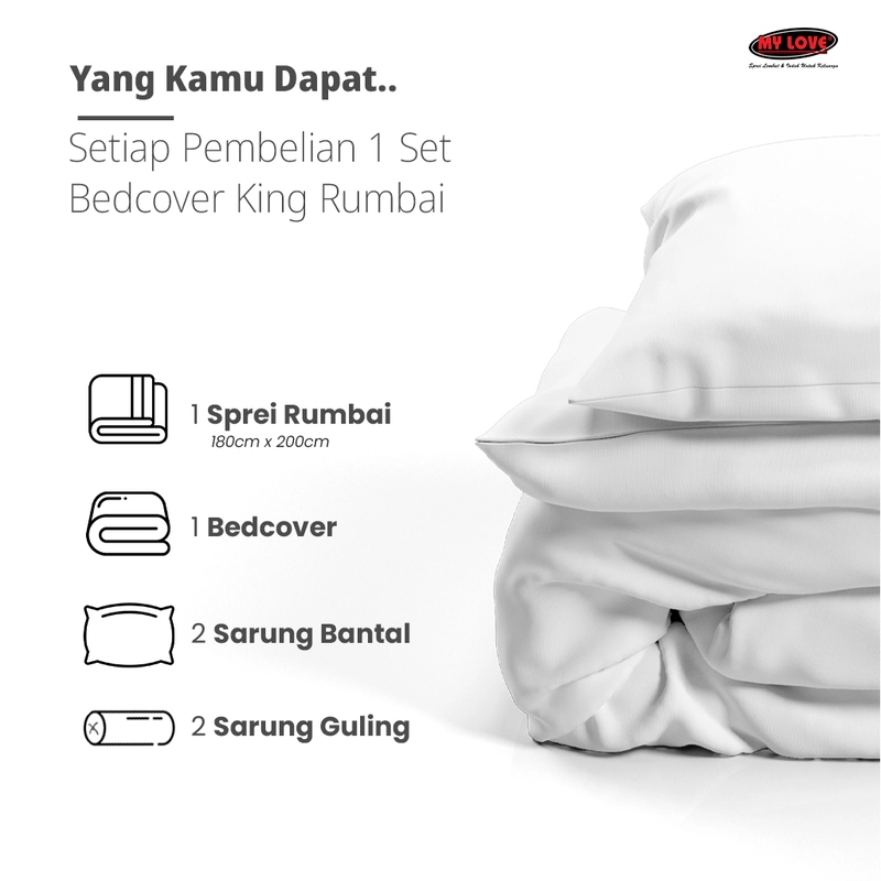 Product image MY LOVE - ALL NEW MY LOVE Bed Cover King Rumbai 180x200 Yasmin