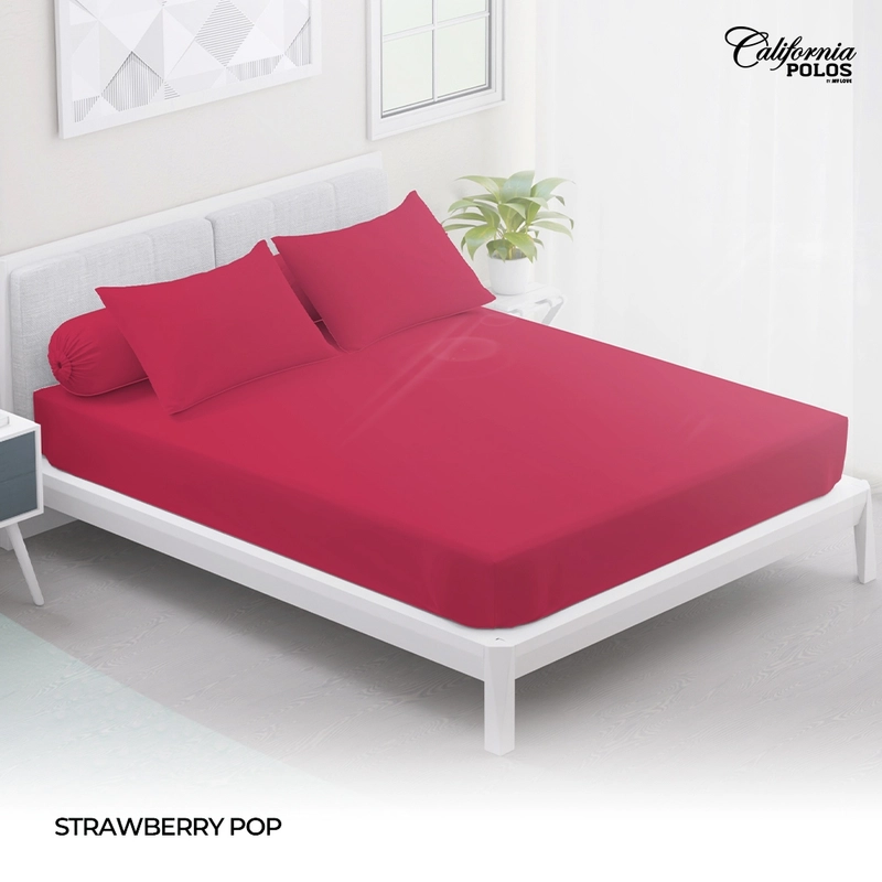 Product image MY LOVE - CALIFORNIA Sprei Queen Fitted Polos Emboss 160x200 Strawberry Pop