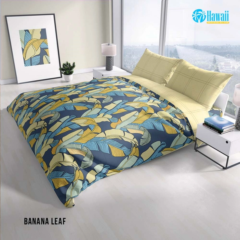 Product image MY LOVE - HAWAII Bed Cover King Fitted 180x200 Banana Leaf