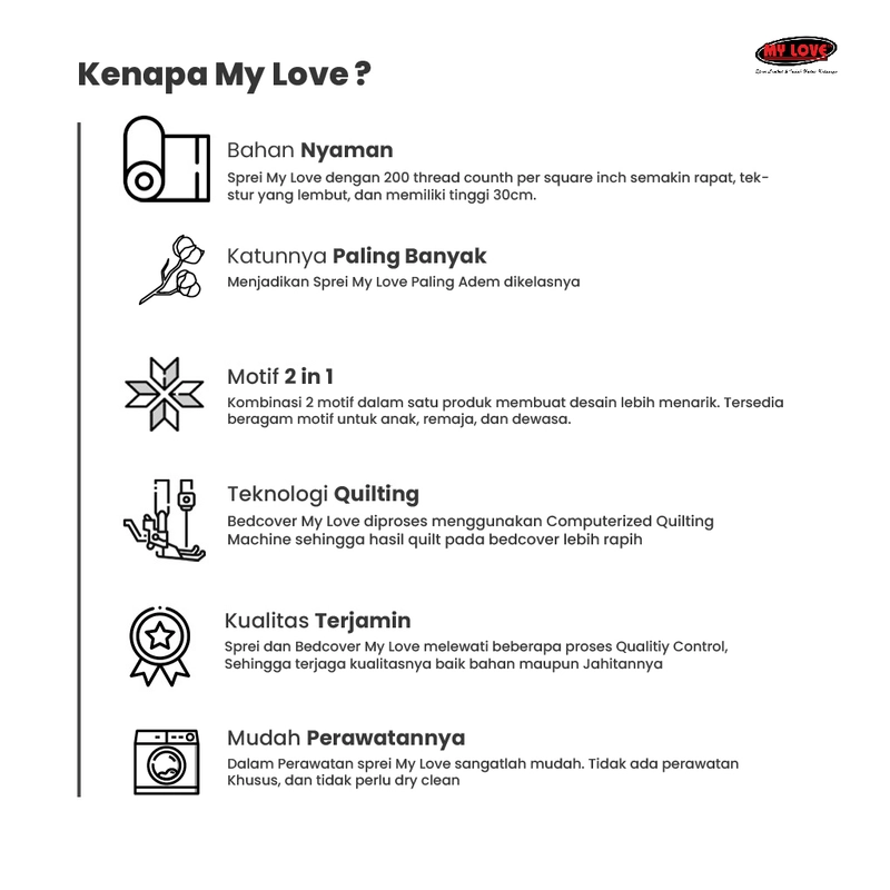 Product image MY LOVE - ALL NEW MY LOVE Bed Cover King Rumbai 180x200 Yasmin