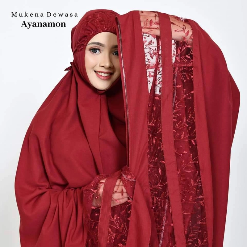 Product image Nadira [TA] - Mukena Katun Ayanamoun All Size Maroon