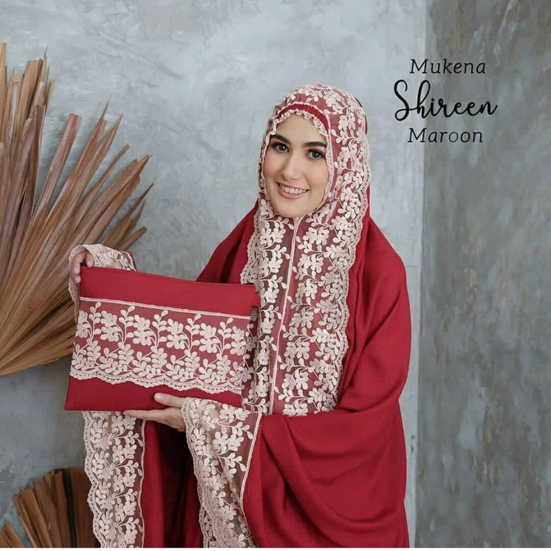 Product image Nadira - Mukena Shireen (Maroon, All Size, Pcs)