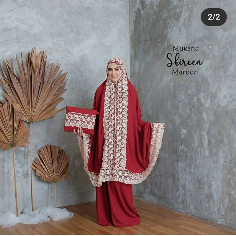 Product image Nadira - Mukena Shireen (Maroon, All Size, Pcs)