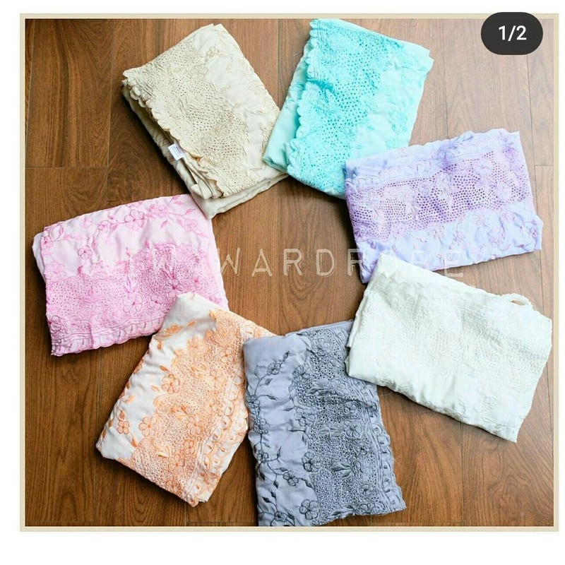 Product image Nadira - Mukena Bordir Kerancang Pastelena (Pink , All Size, Pcs)