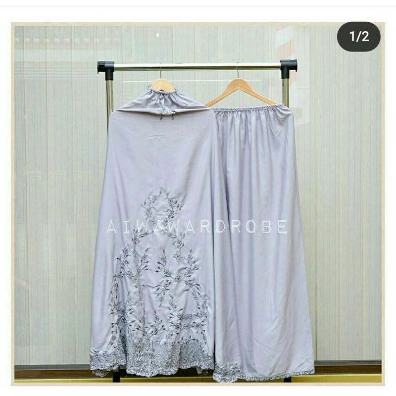 Product image Nadira - Mukena Bordir Kerancang Pastelena (Pink , All Size, Pcs)