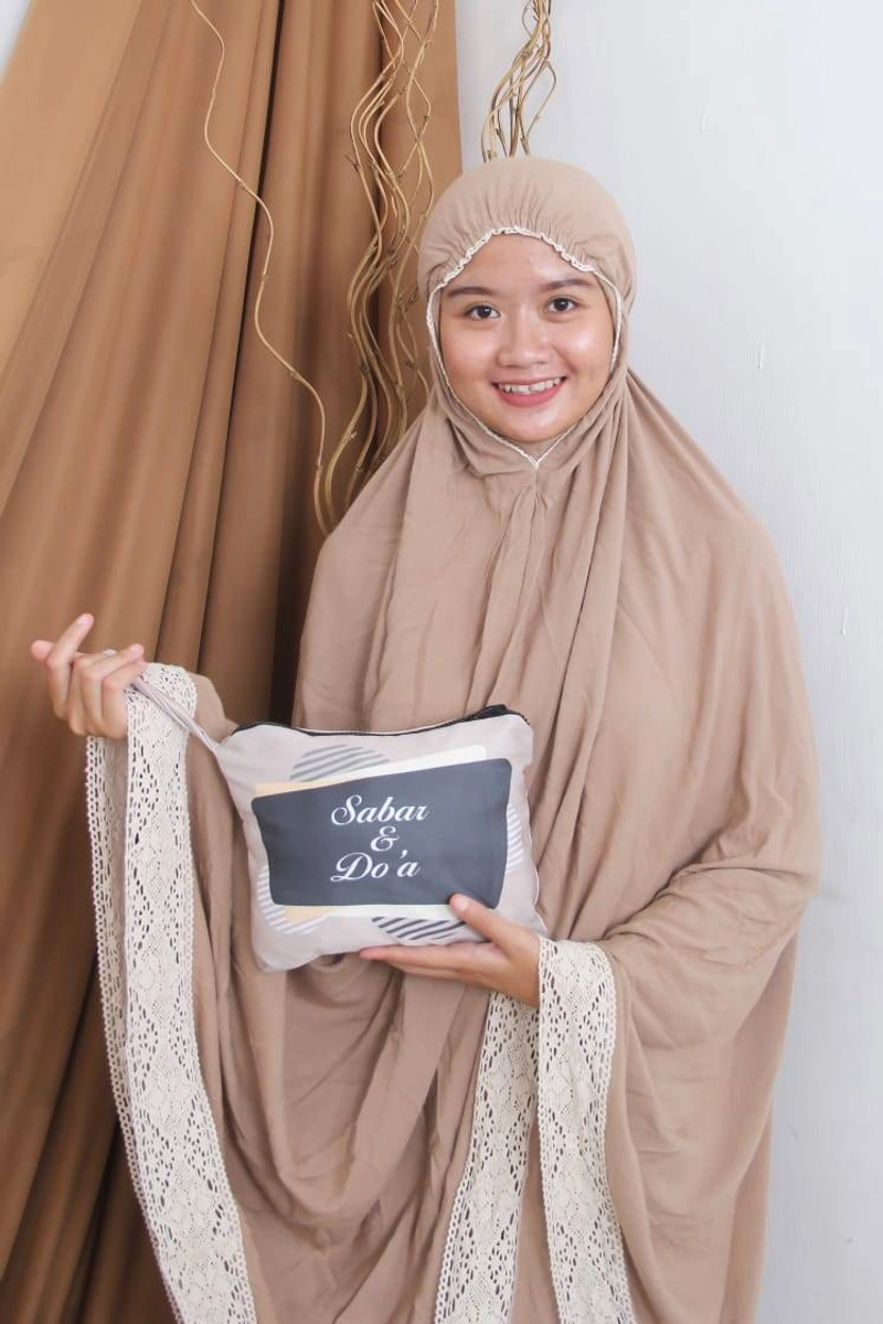 Product image Nadira - Mukena Rayon Polos Traveling (Coklat, All Size, Pcs)
