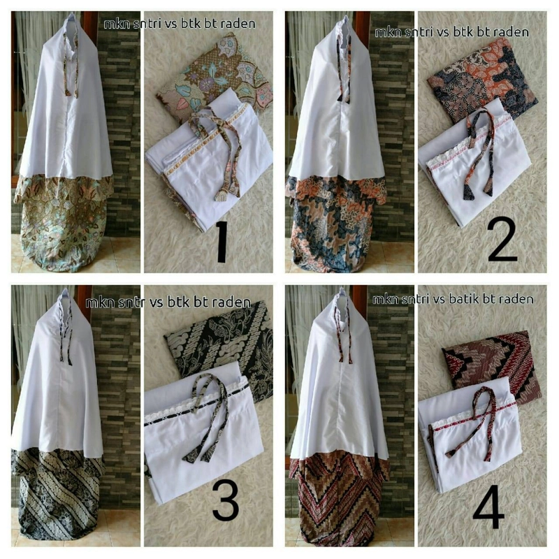 Product image Nadira - Mukena Santri Rok Batik (1, All Size, Pcs)