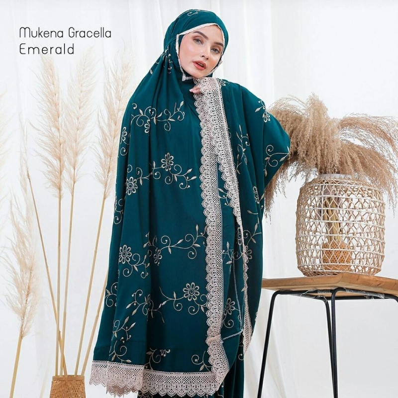 Product image Nadira - Mukena Gracella (Emerald, All Size, Pcs) 