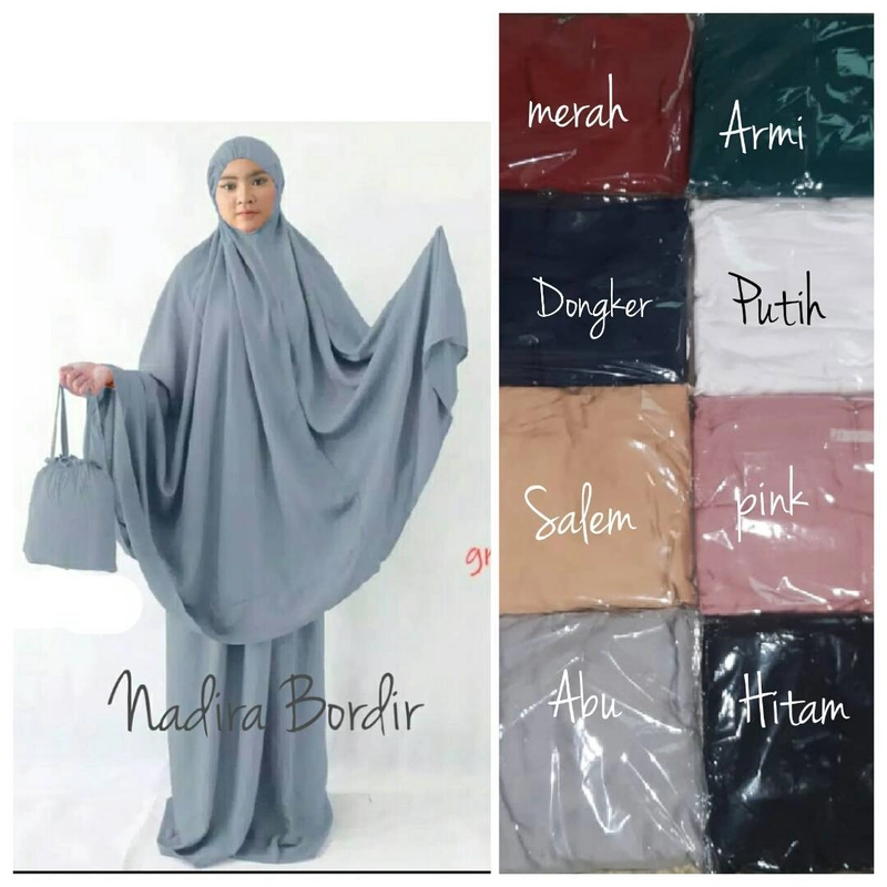 Product image Nadira - Mukena Rayon Polos (Merah, All Size, Pcs)