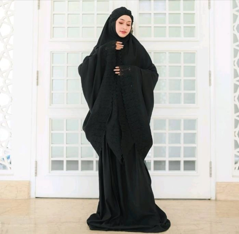 Nadira [TA] - MUKENA FARISA RENDA FREE TASBIH DIGITAL ALL SIZE Hitam