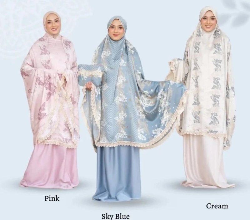 Product image Nadira [TA] - Mukena madeline renda 2 in 1 ALL SIZE PINK