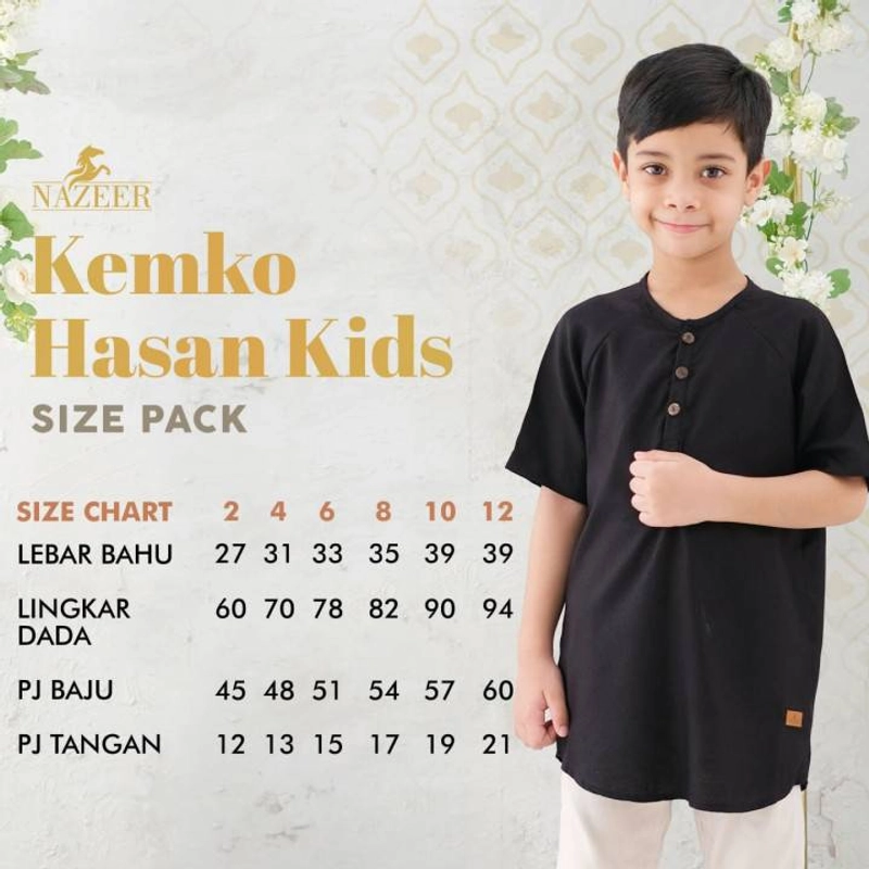 Product image Nazeer - Kemeja Koko Anak Kemko Hasan Kids 6 Black