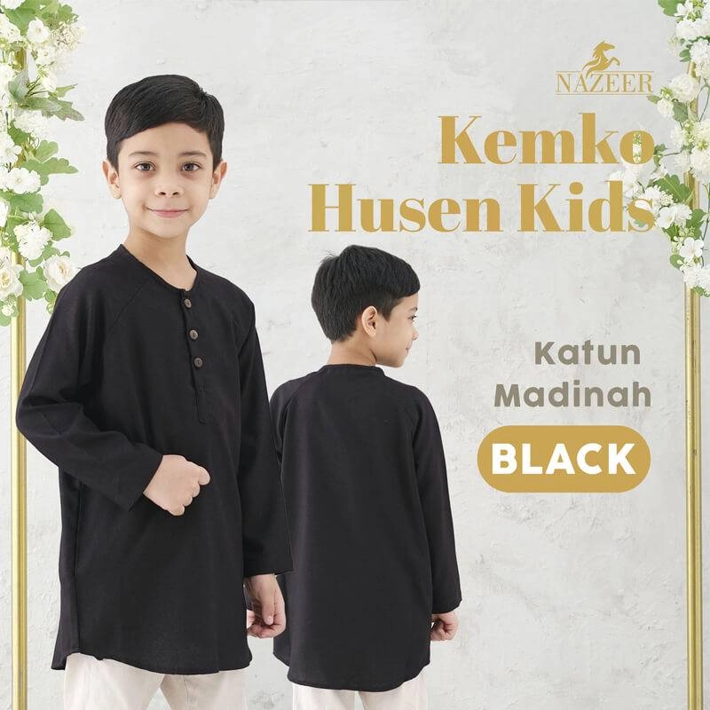 Product image Nazeer - Kemeja Koko Anak Kemko Husen Kids 2 Black