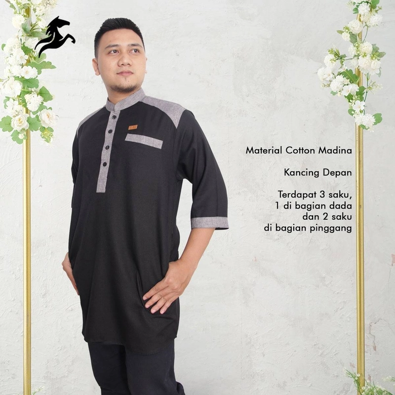 Product image Nazeer - Kemeja Koko Kemko Madina M Black