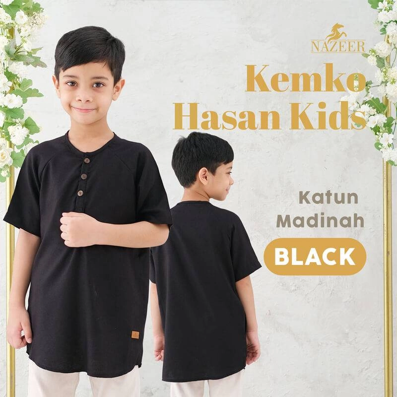 Product image Nazeer - Kemeja Koko Anak Kemko Hasan Kids 6 Black