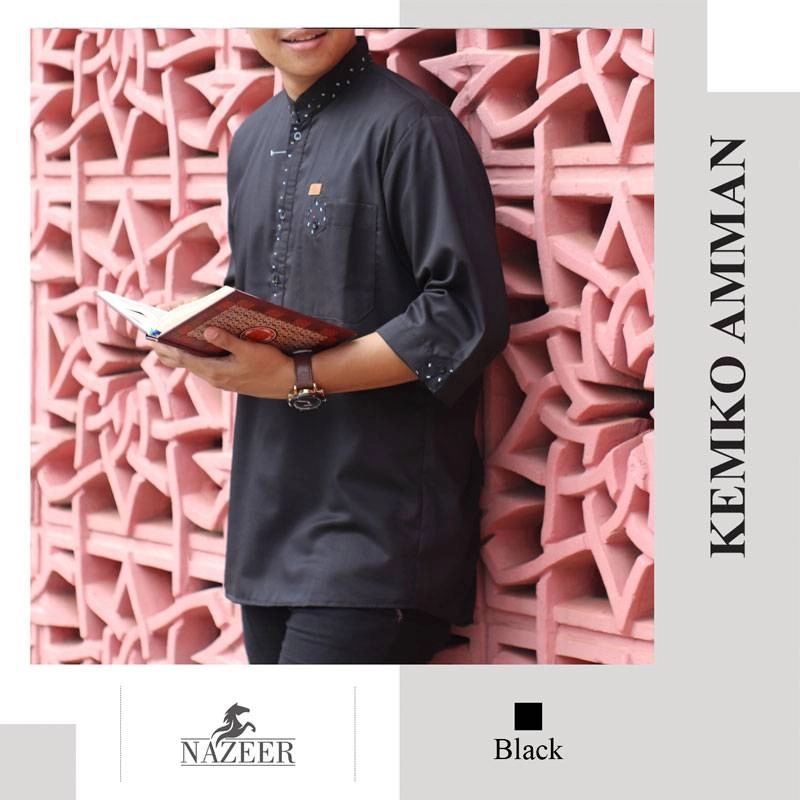 Product image Nazeer - Kemeja Koko Kemko Amman M Black