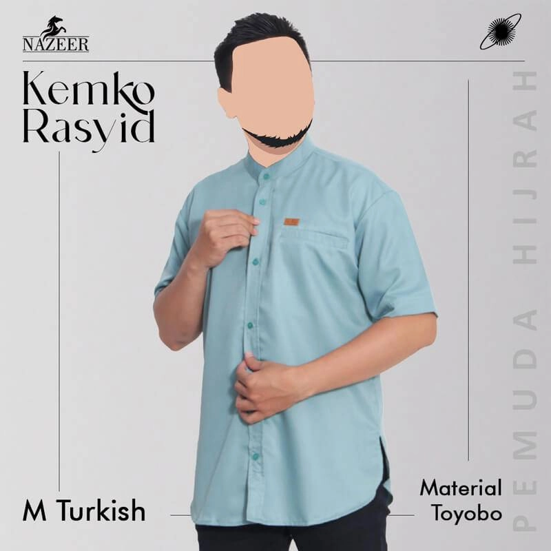 Product image Nazeer - Kemko Rasyid Kemeja Koko M Medium Turquoise