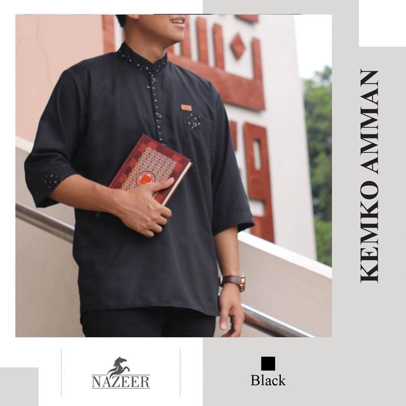 Product image Nazeer - Kemeja Koko Kemko Amman M Black