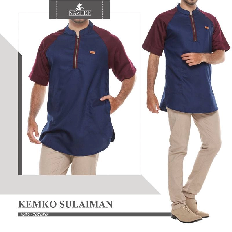 Product image Nazeer - Kemeja Koko Pria Kemko Sulaiman M Navy