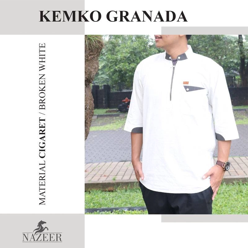 Product image Nazeer - Kemko Kemeja Koko Granada KGN M Broken White
