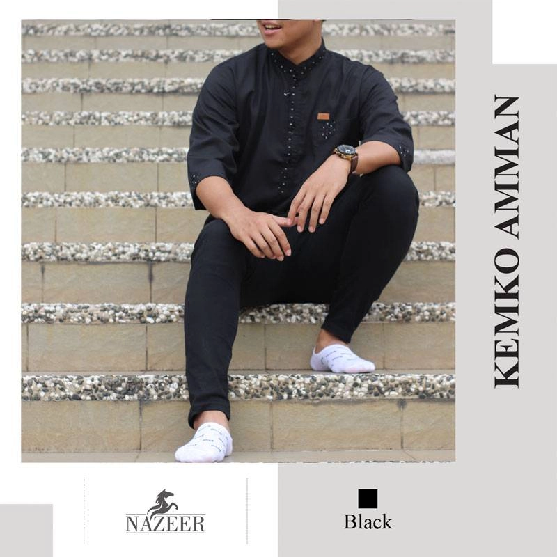 Product image Nazeer - Kemeja Koko Kemko Amman M Black