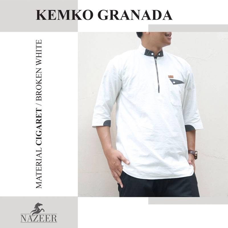 Product image Nazeer - Kemko Kemeja Koko Granada KGN M Broken White