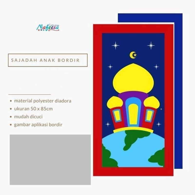 Product image Nafeesa Sajadah Anak ( Planet - 2 ) 50 x 85 cm BIRU