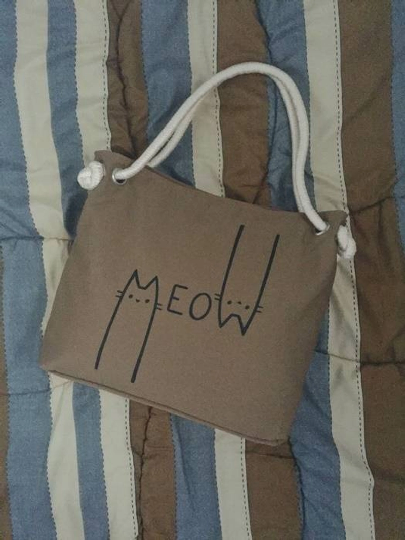 Product image Nanys Fashion - Tote Bag Hand Made TT19 Meow 2 33 x 30 cm Full Coklat