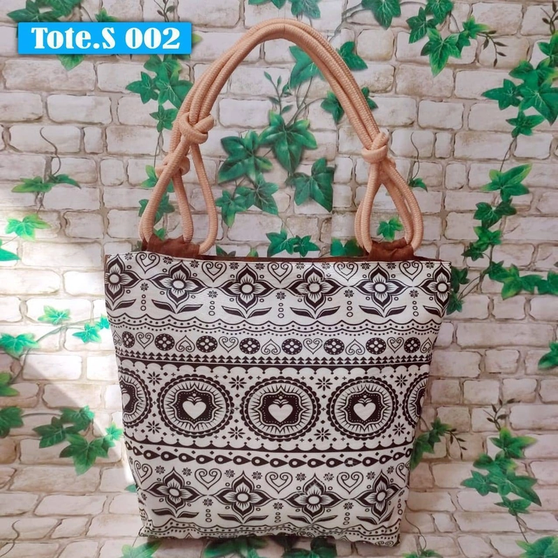 Product image [PO] Nanys Fashion - Tote Bag Hand Made Ethnic 1 32 x 29 cm White