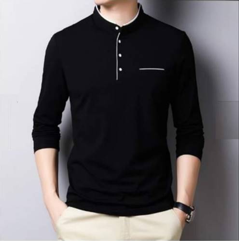 Product image Nanys Fashion - Kaos Polo Shirt Lengan Panjang Kerah Shanghai KPS 003 L Black