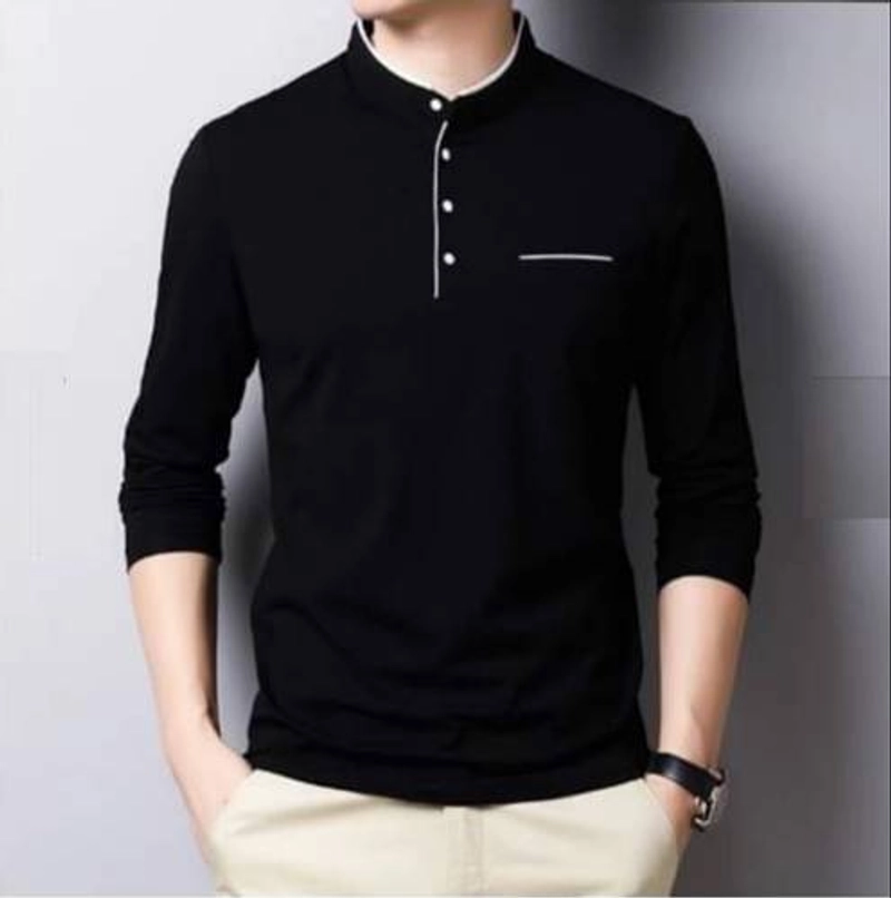 Product image Nanys Fashion - Kaos Polo Shirt Lengan Panjang Kerah Shanghai KPS 003 L Black