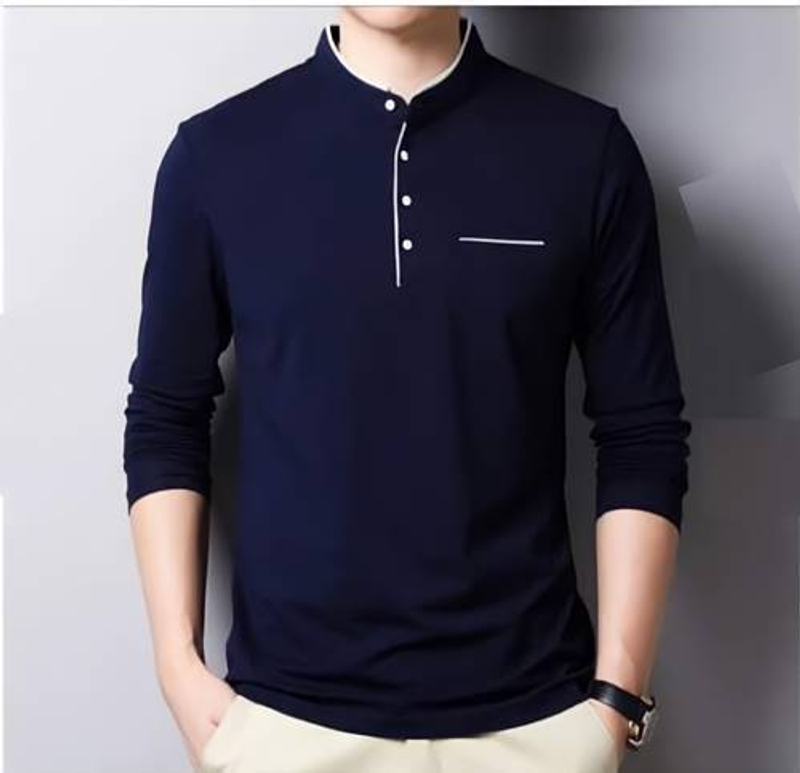 Nanys Fashion - Kaos Polo Shirt Lengan Panjang Kerah Shanghai KPS 005 M Navy